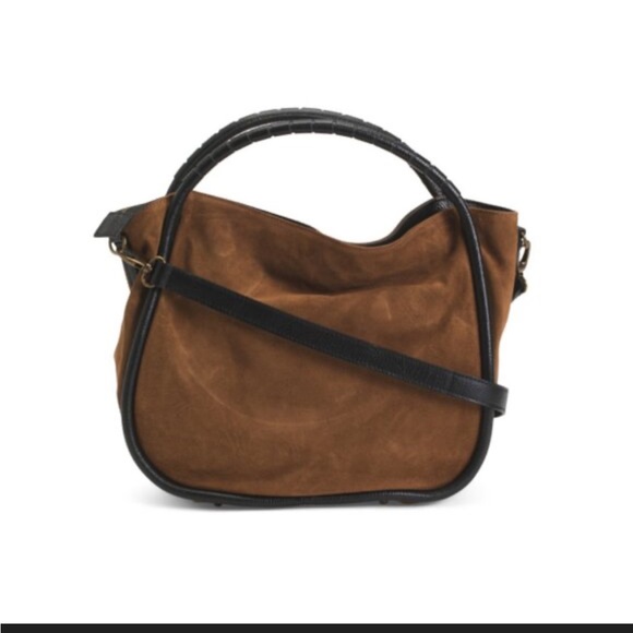 Cheval Firenze Italian Suede Leather Satchel Bag/Satchel/Crossbody - Picture 2 of 10